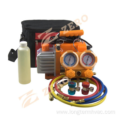 AC vacuum pump and manifold gauge Tool Kit